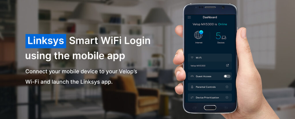 Linksys Smart WiFi Login using the mobile app